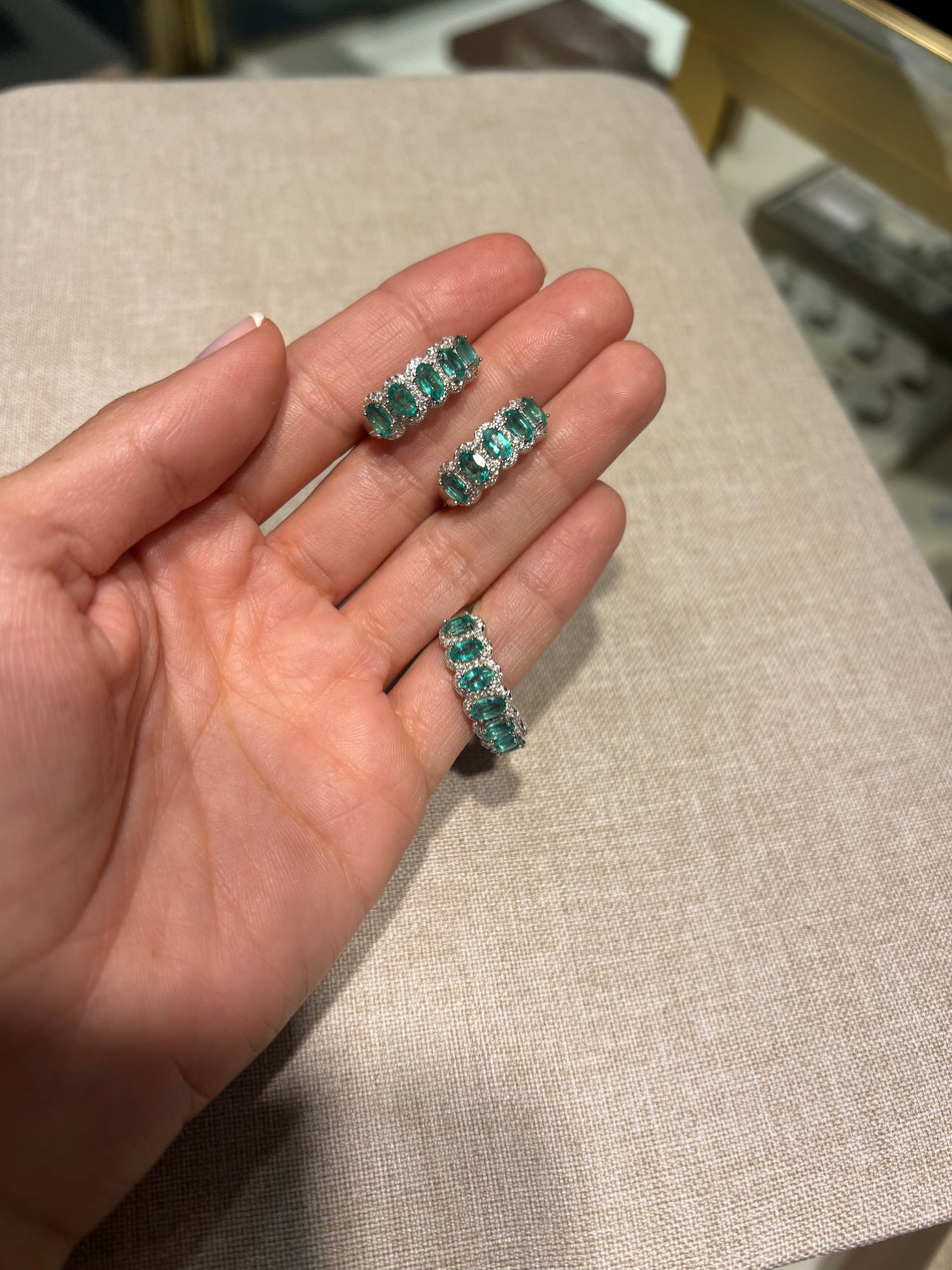 Aretes Esmeralda y plata 3
