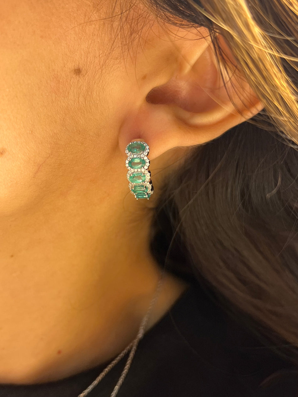 Aretes Esmeralda y plata 3