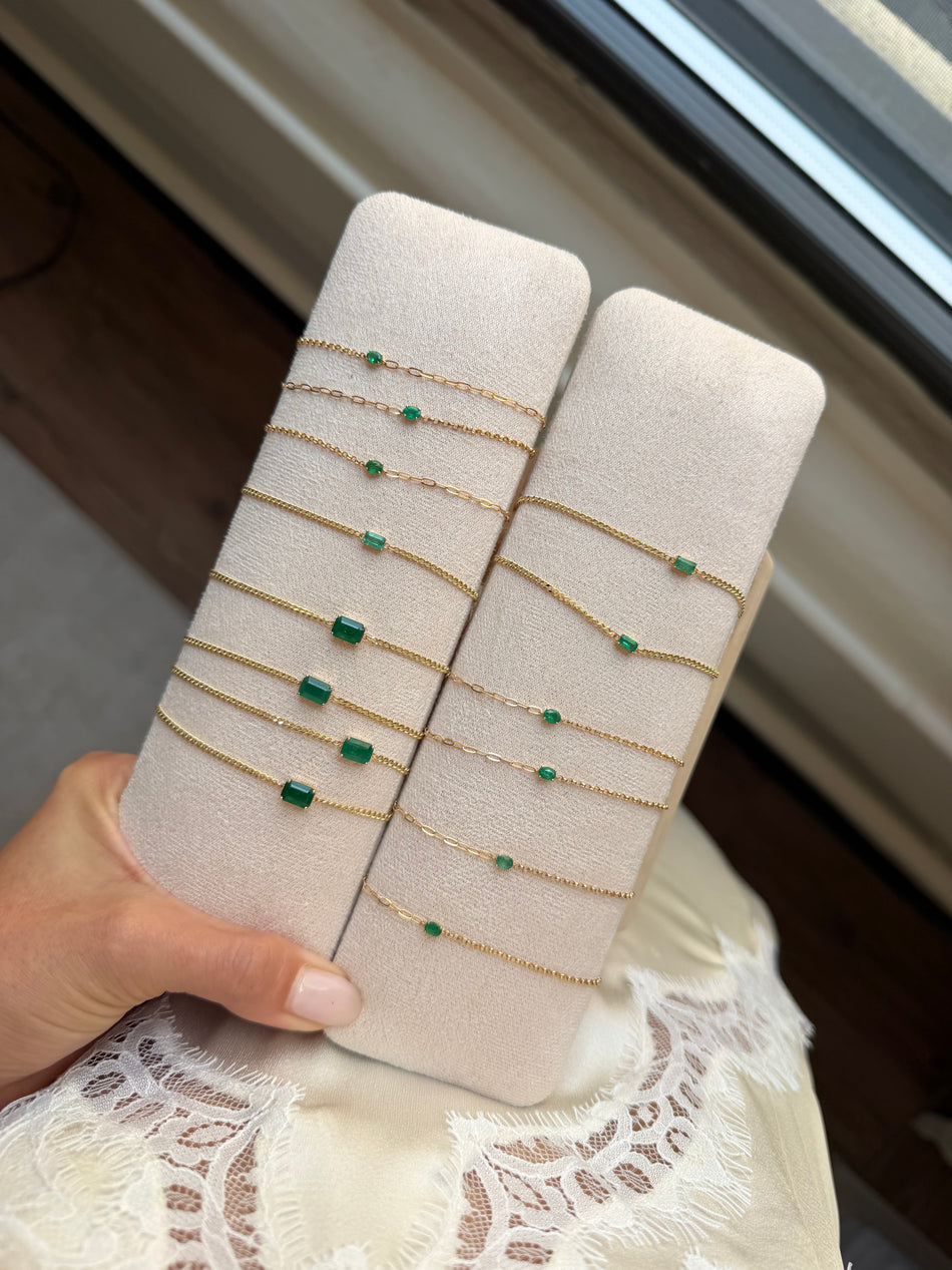 Pulseras esmeraldas minis