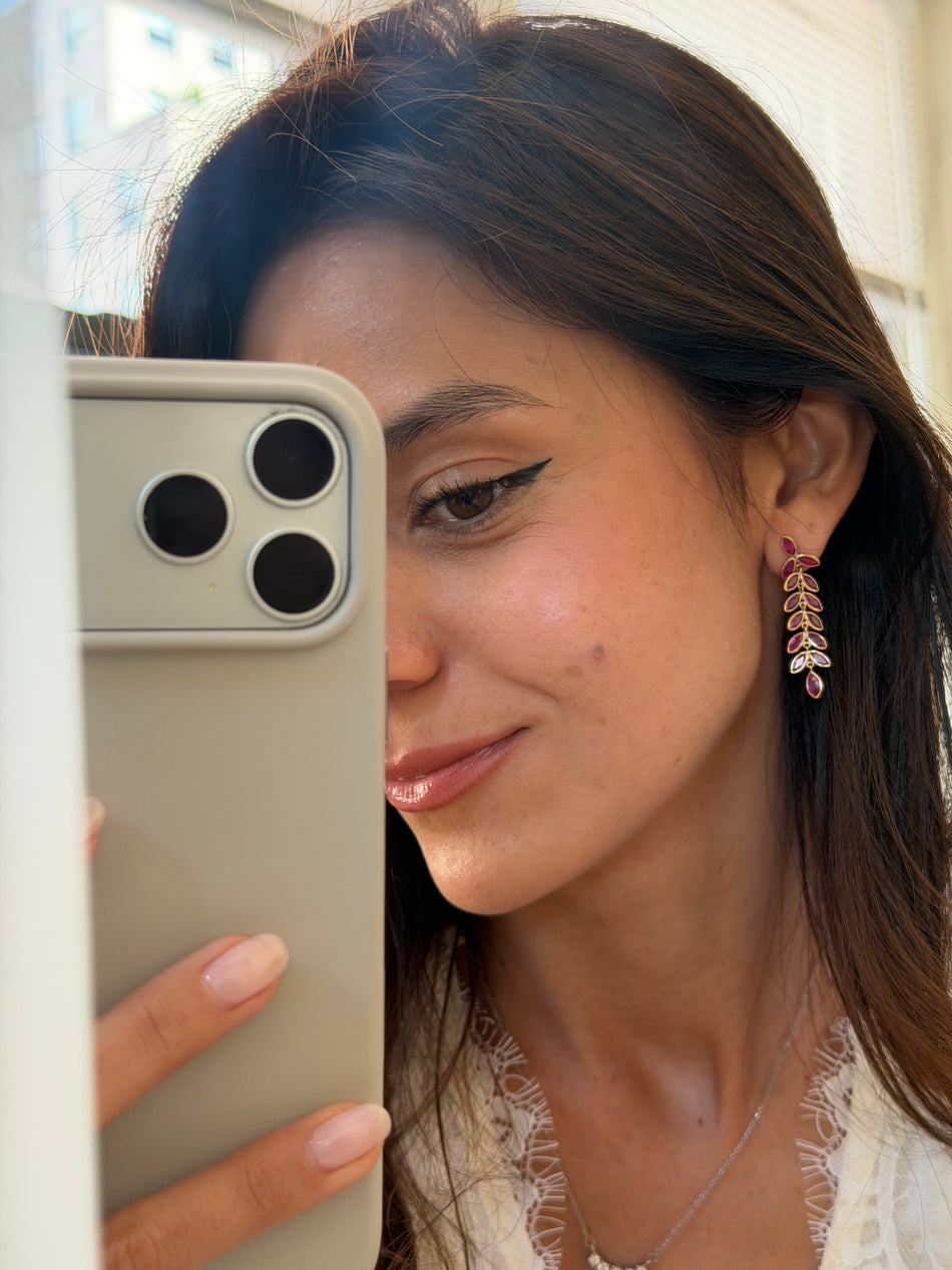 Aretes hojas