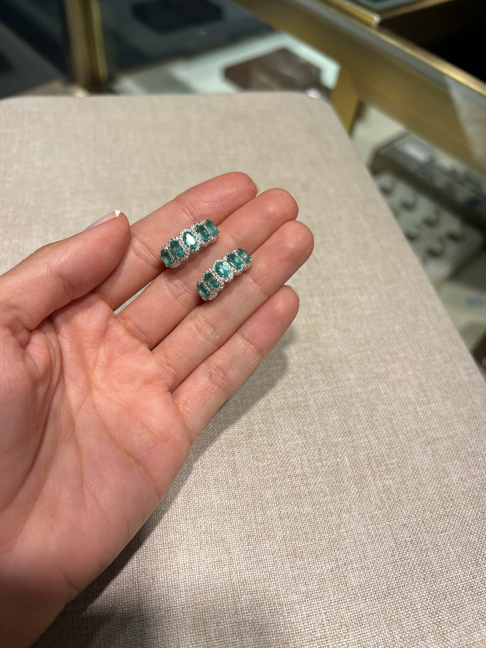 Aretes Esmeralda y plata 3