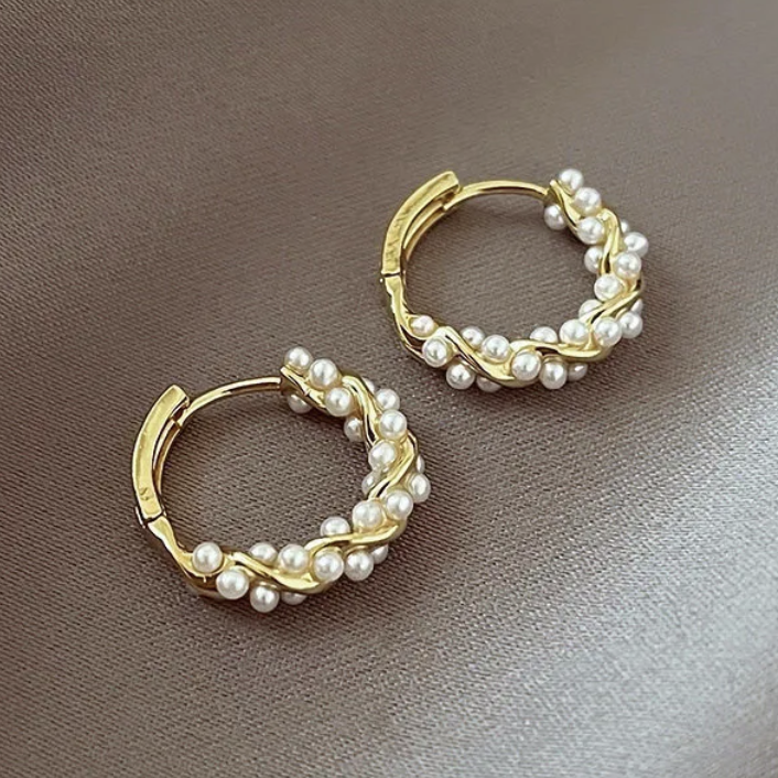 Aretes Arracadas Twisted Pearls