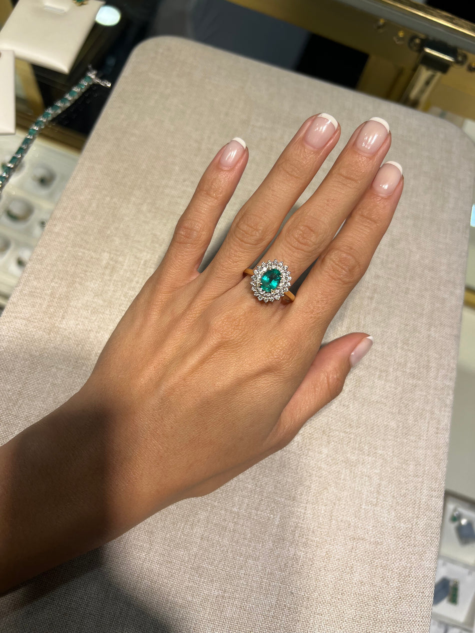 Anillo oro 14k esmeralda