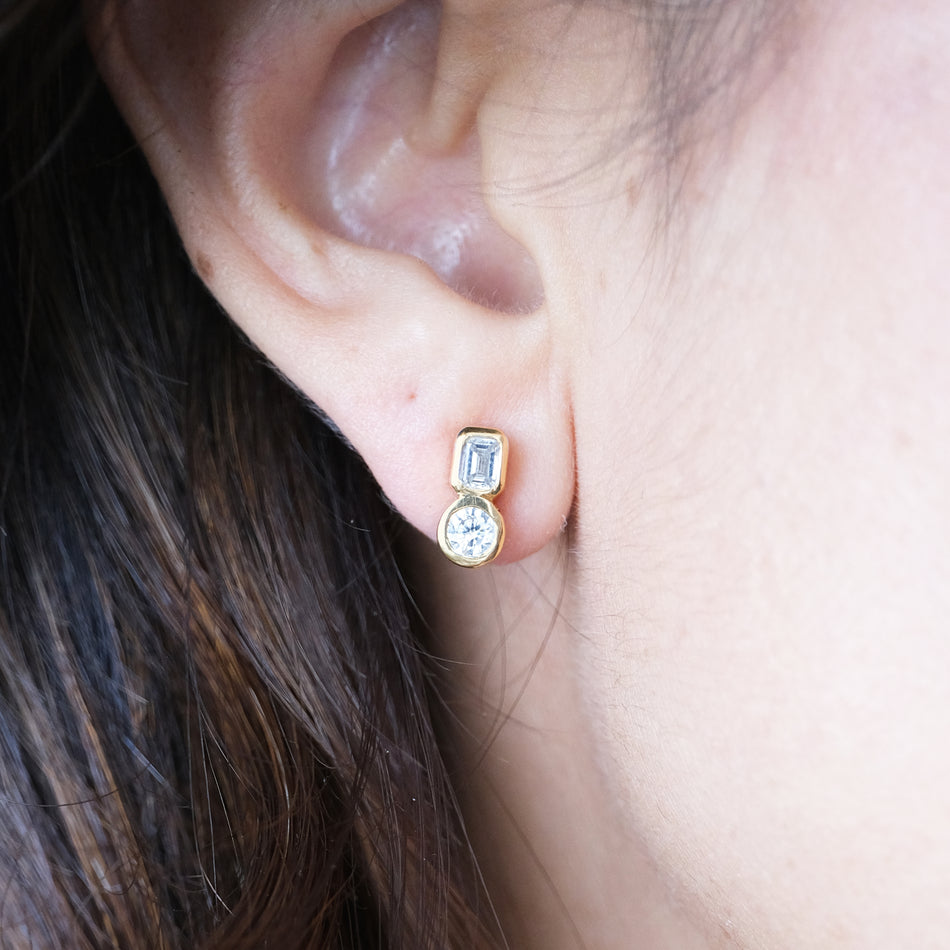 Aretes Bezel Gold