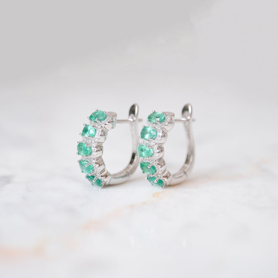 Aretes Esmeralda y plata 3