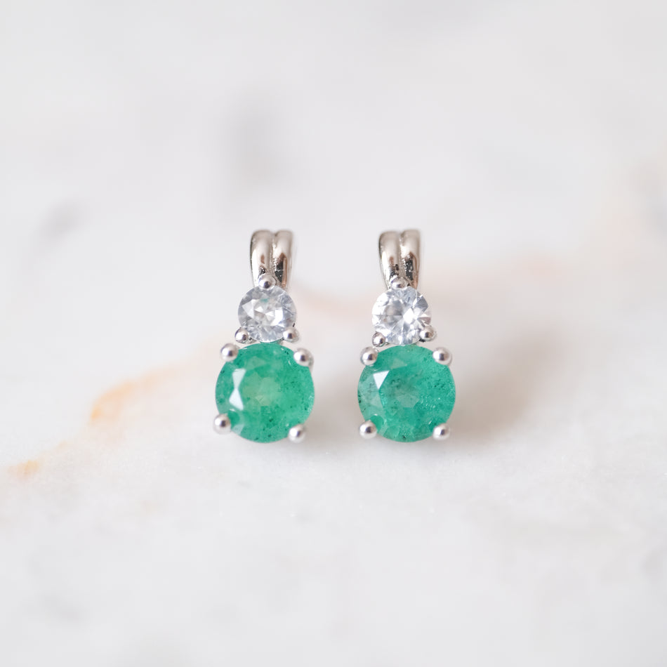 Aretes Esmeralda y plata 2