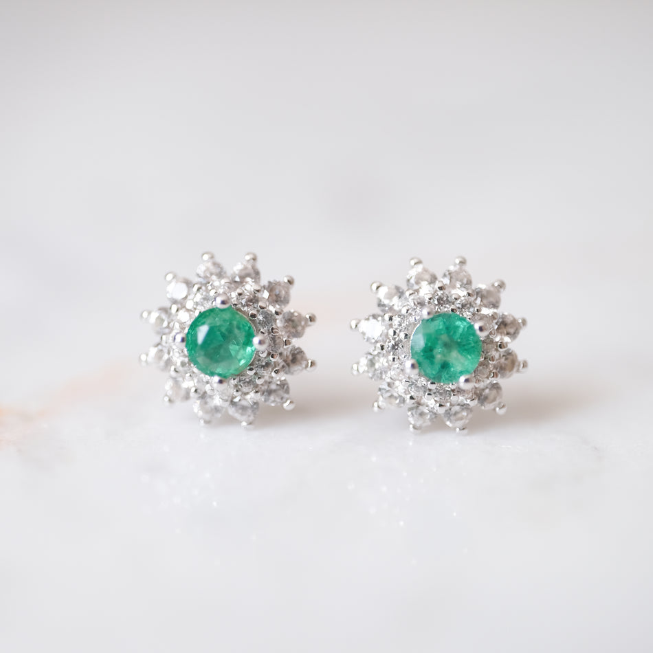 Aretes Esmeralda y plata 7