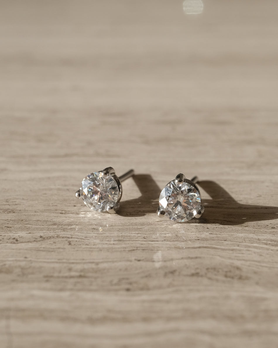 Aretes de Diamante Redondo