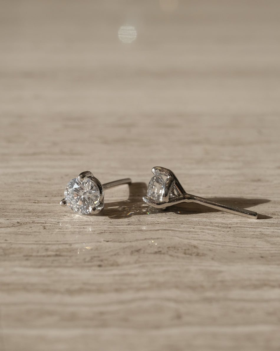 Aretes de Diamante Redondo
