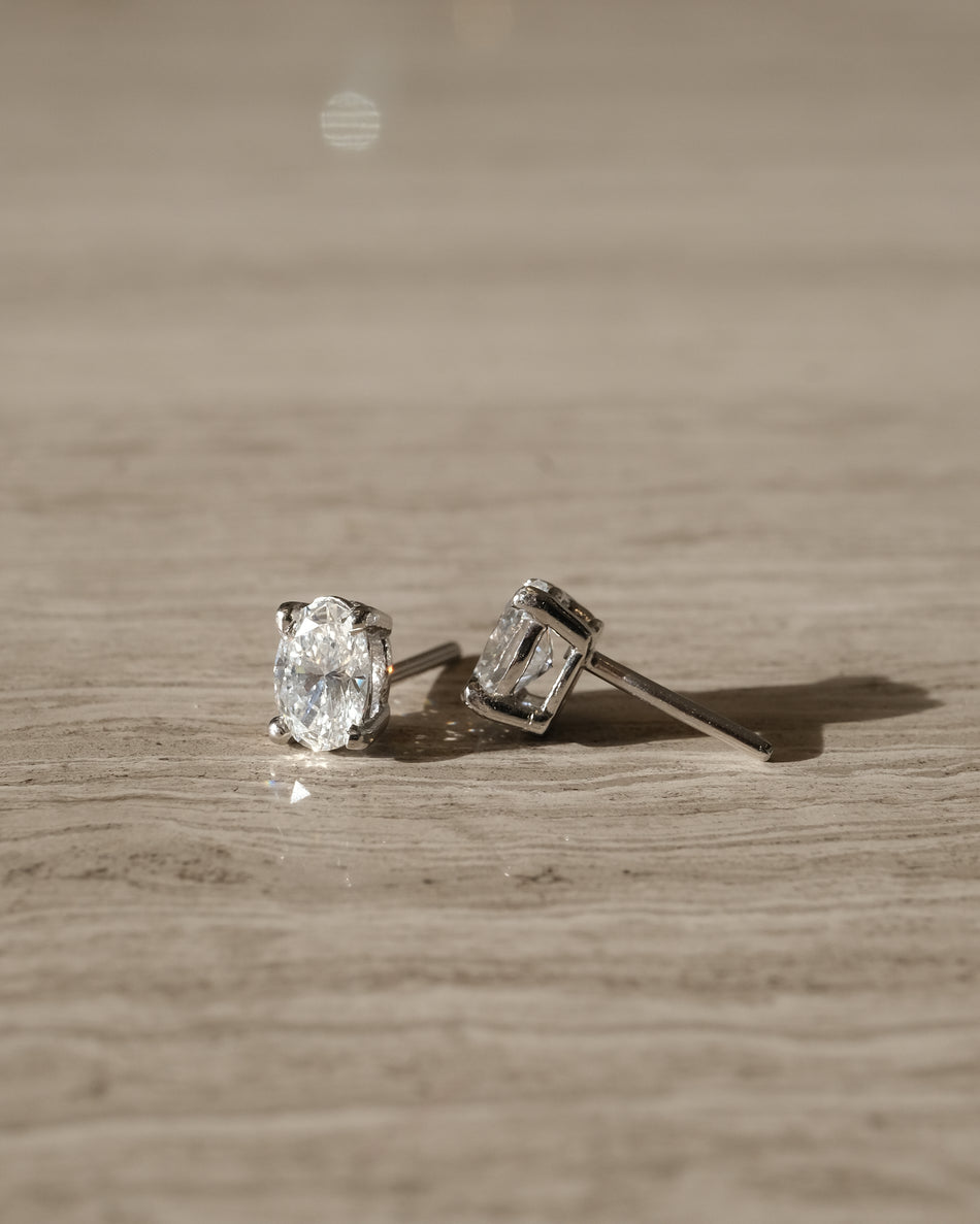 Aretes Diamante Oval
