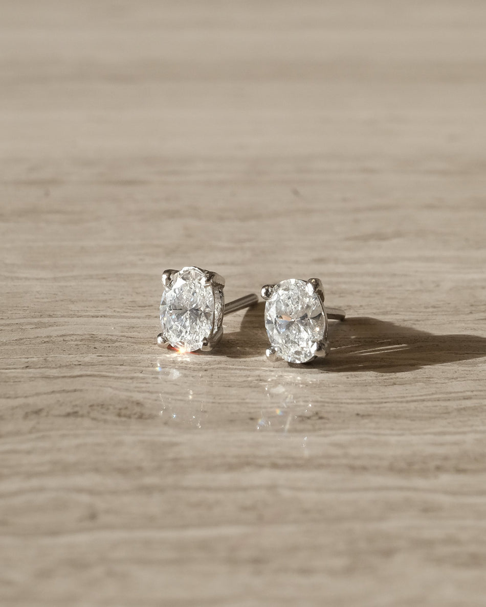 Aretes Diamante Oval