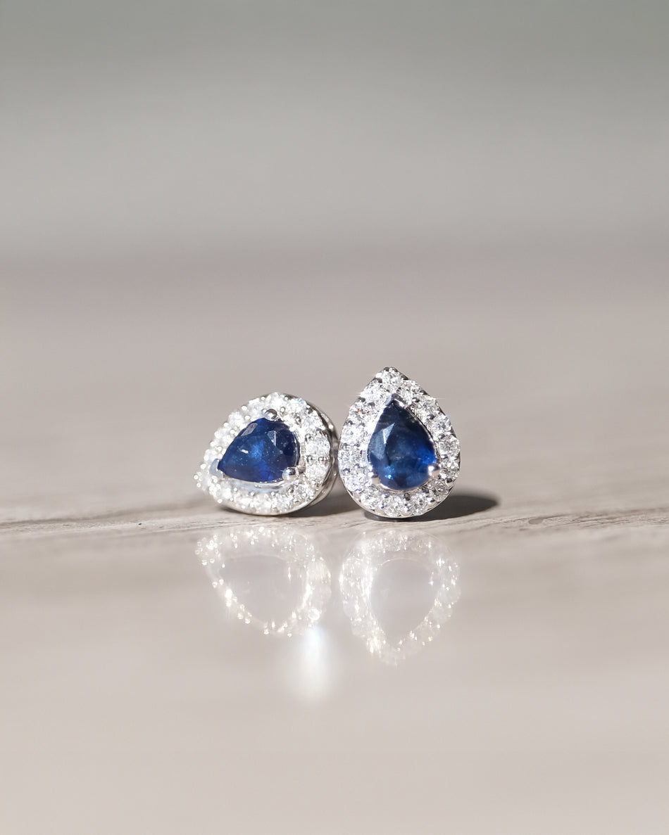 Aretes Gotita- Esmeraldas o Zafiros