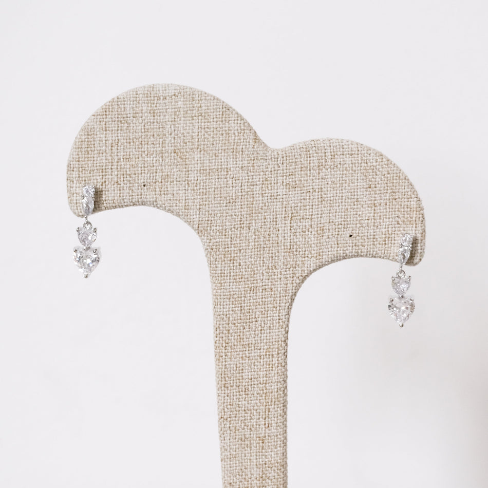 Aretes  Shiny Triple Heart