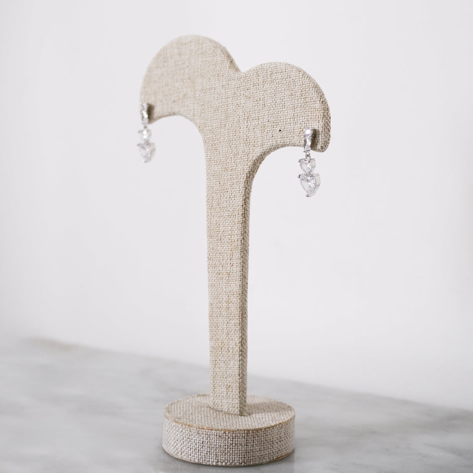 Aretes  Shiny Triple Heart