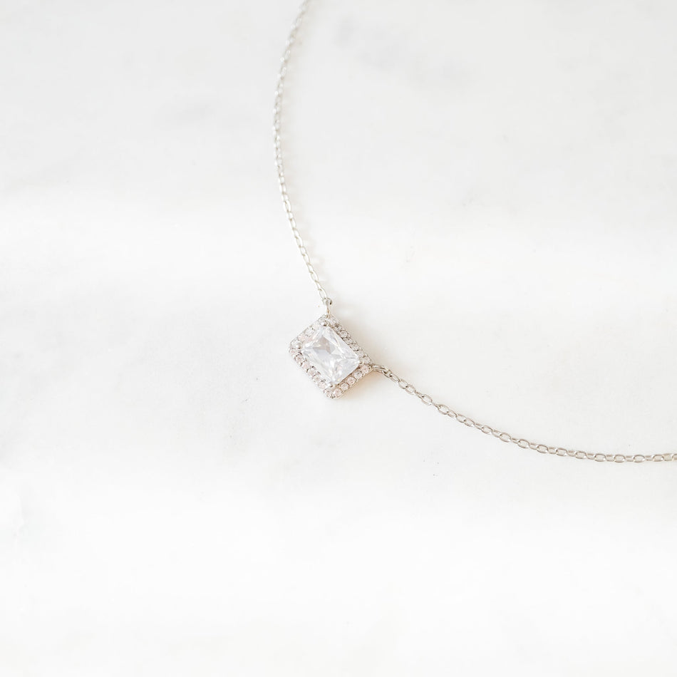 Collar Sweet Square Plata