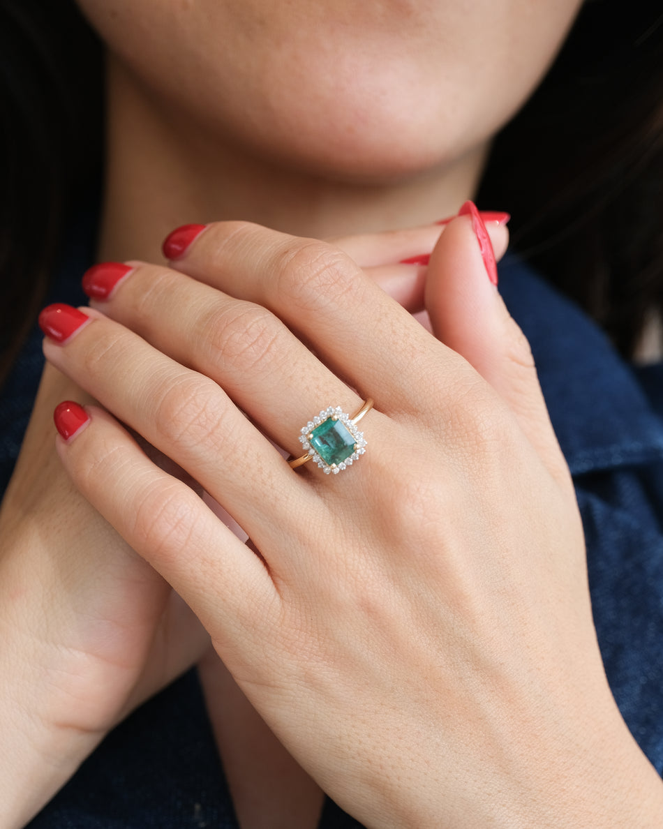 Anillo Esmeralda colombiana 1.22ct