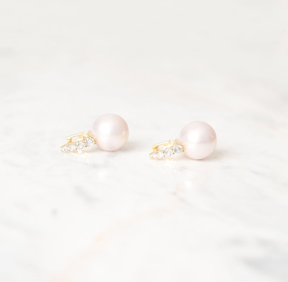 Aretes Pearls in Rose
