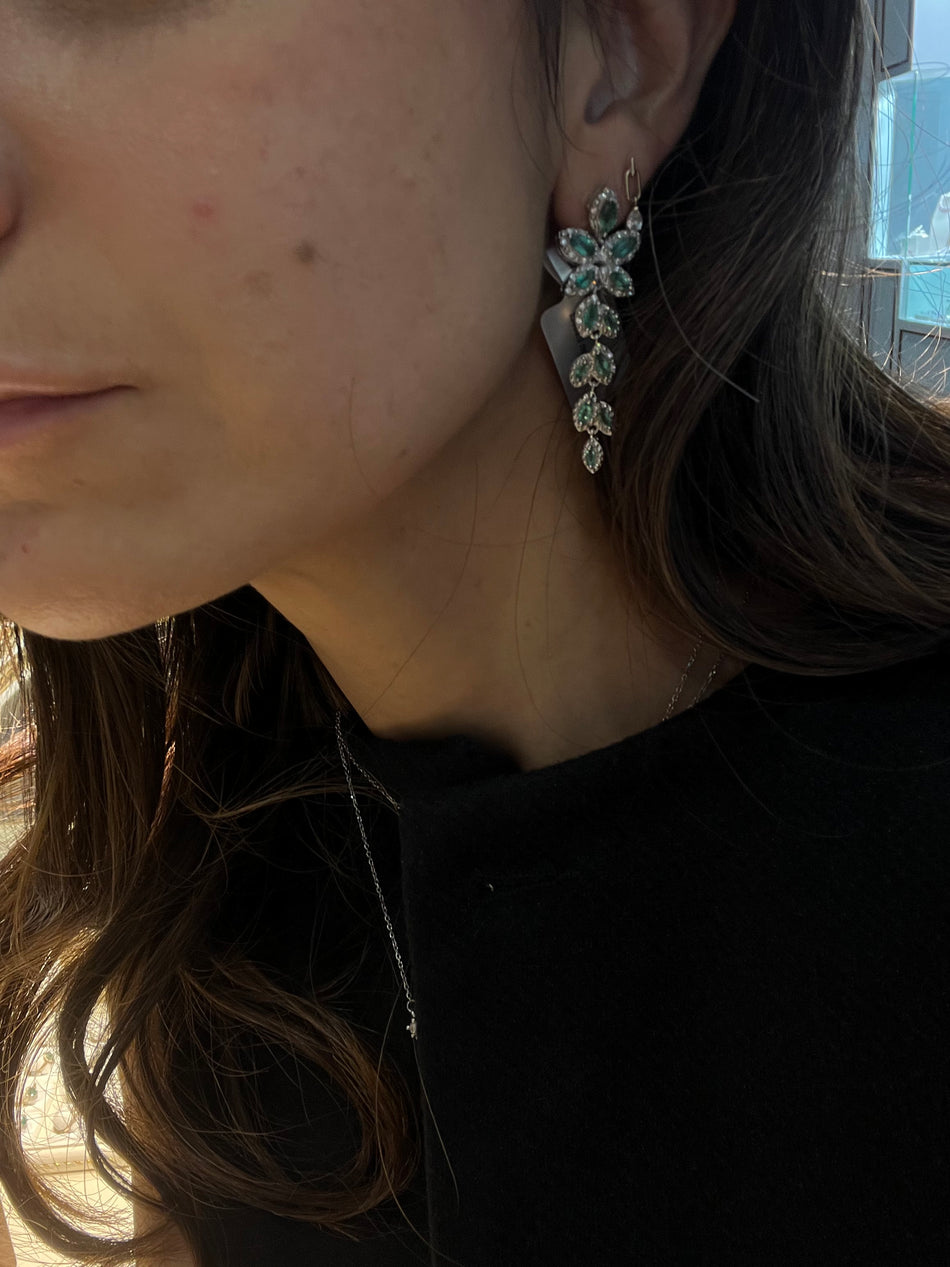 Aretes Esmeralda y plata 6