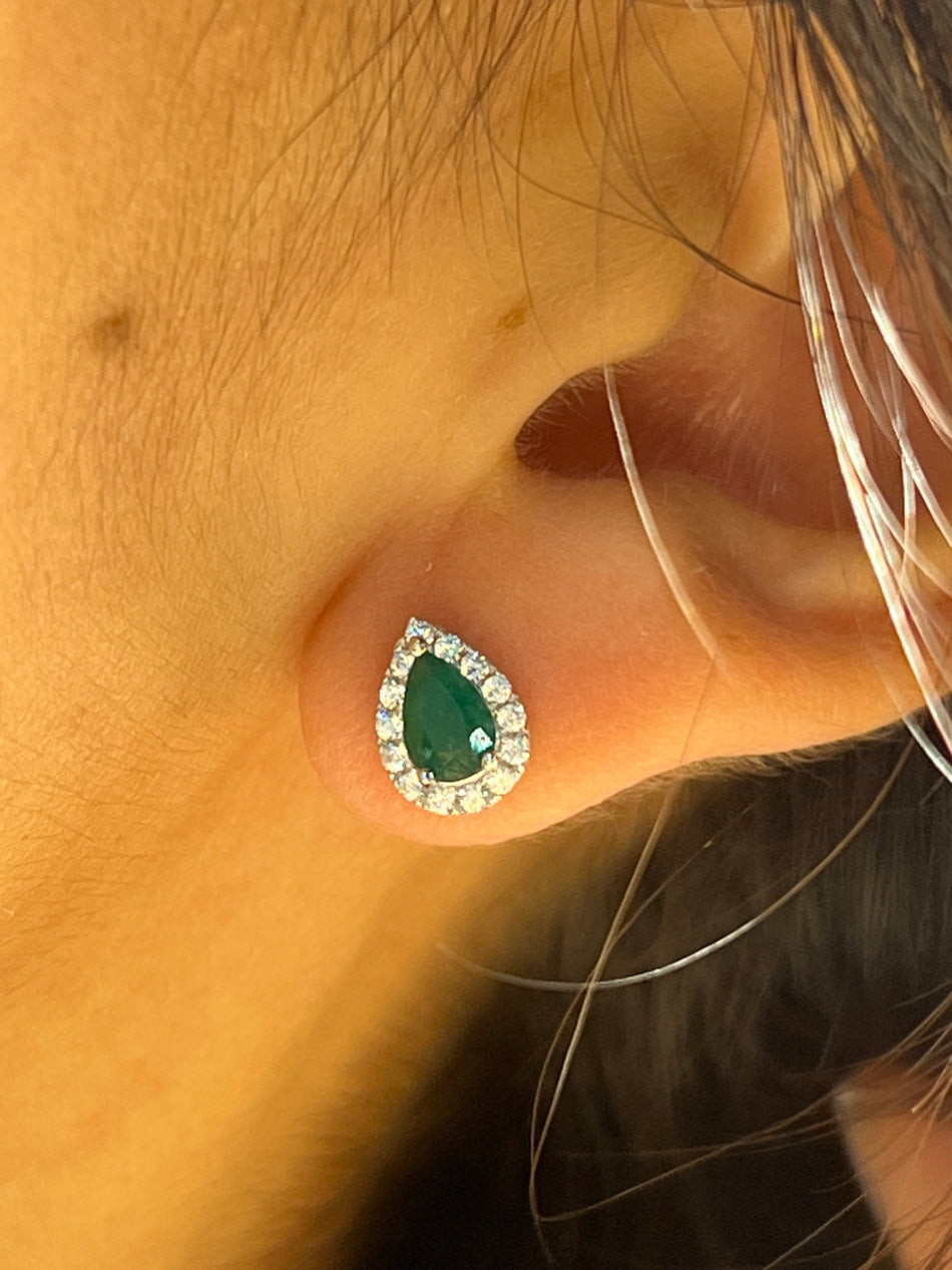 Aretes Esmeralda y plata )4