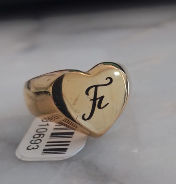 Anillo Big Heart & Letter