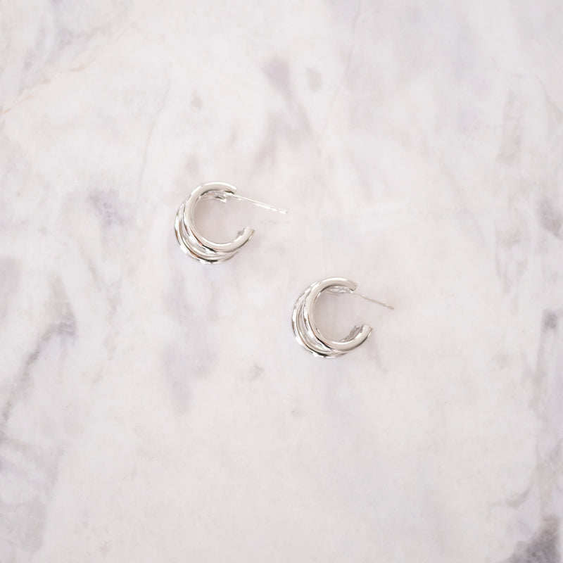 Aretes Triple Hoop Silver