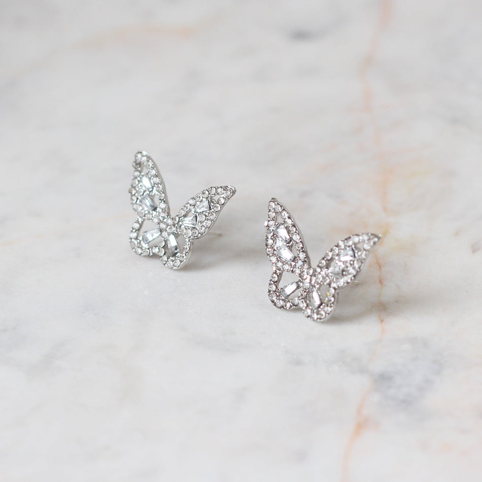Aretes Silver Butterflies