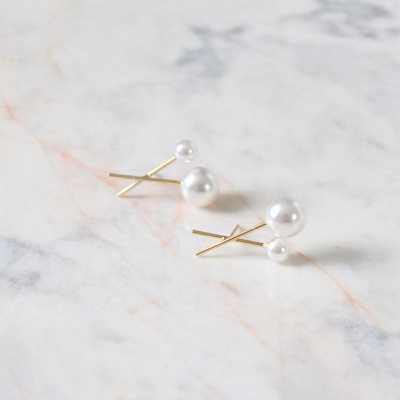 Aretes Cross Pearls