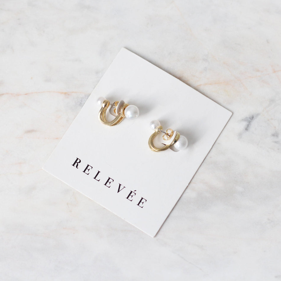 Aretes Two Sides Pearls